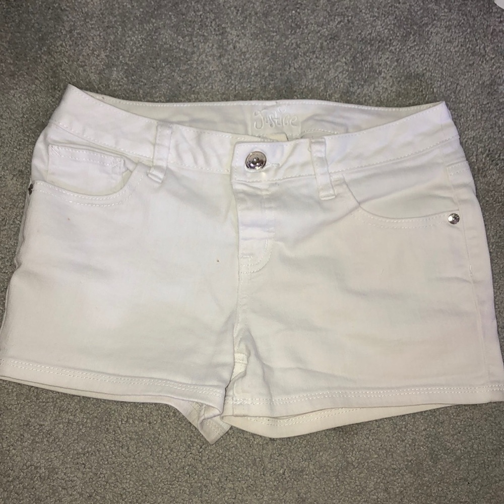White denim shorts